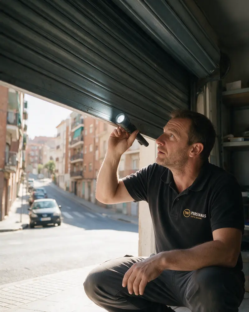 Foto de una persiana metálica de local en Santa Coloma